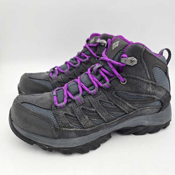 Columbia Crestwood Mid Waterproof Hiking Shoes, Graphite, Bright Plum, Women's 6 - Picture 6 of 16